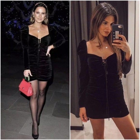 Black velvet dress zara Clearance